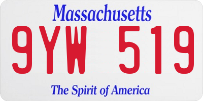 MA license plate 9YW519