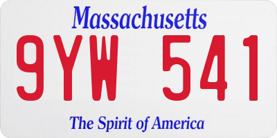 MA license plate 9YW541