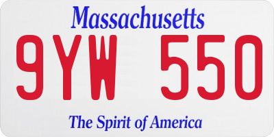 MA license plate 9YW550
