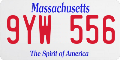 MA license plate 9YW556