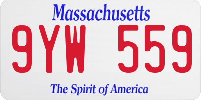MA license plate 9YW559