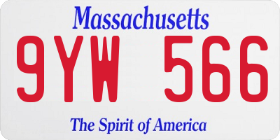 MA license plate 9YW566