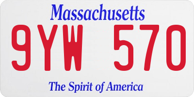 MA license plate 9YW570