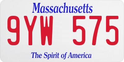 MA license plate 9YW575