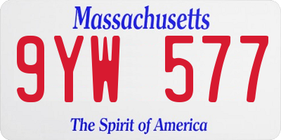 MA license plate 9YW577