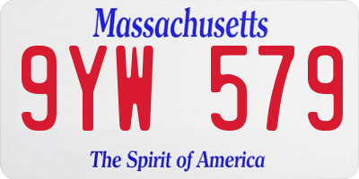 MA license plate 9YW579