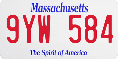 MA license plate 9YW584