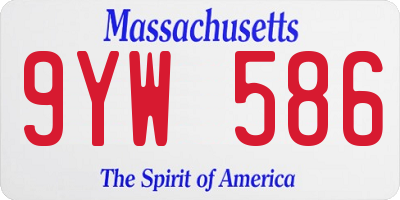 MA license plate 9YW586