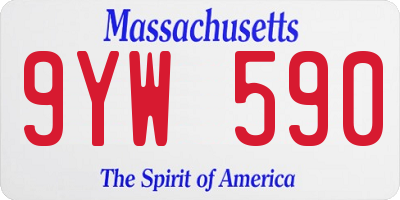 MA license plate 9YW590