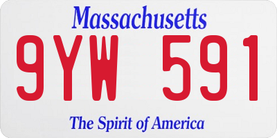 MA license plate 9YW591