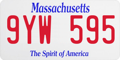 MA license plate 9YW595