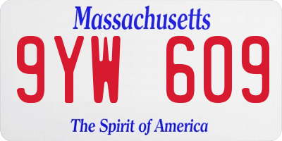 MA license plate 9YW609