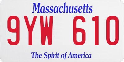 MA license plate 9YW610