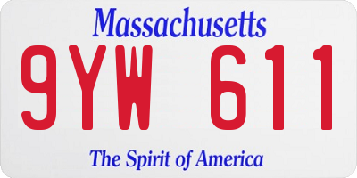 MA license plate 9YW611