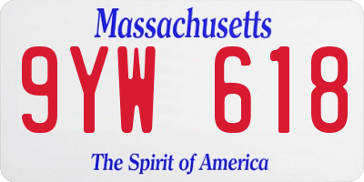 MA license plate 9YW618