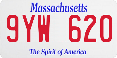 MA license plate 9YW620