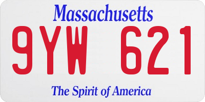MA license plate 9YW621