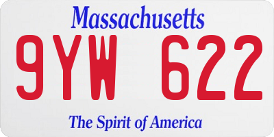 MA license plate 9YW622