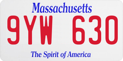 MA license plate 9YW630