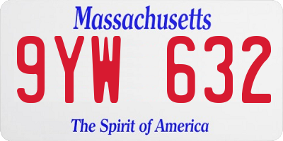 MA license plate 9YW632