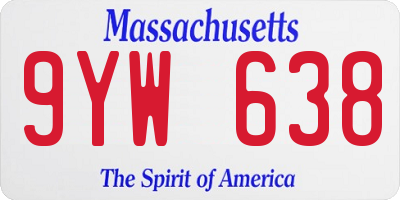 MA license plate 9YW638