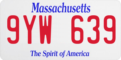 MA license plate 9YW639