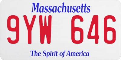 MA license plate 9YW646