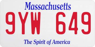 MA license plate 9YW649