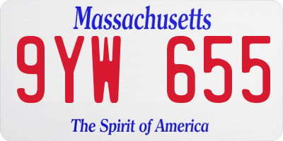 MA license plate 9YW655