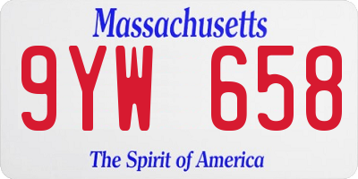 MA license plate 9YW658