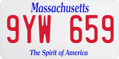 MA license plate 9YW659