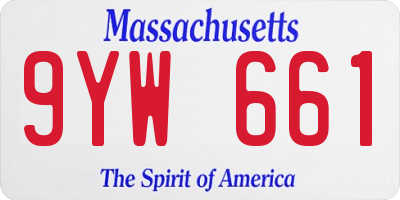 MA license plate 9YW661