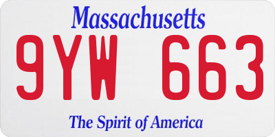 MA license plate 9YW663