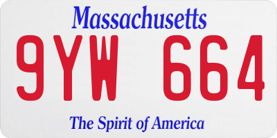 MA license plate 9YW664