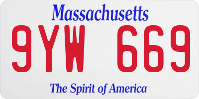 MA license plate 9YW669