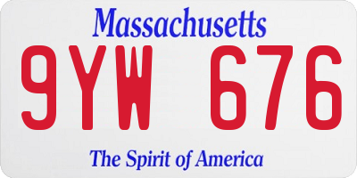 MA license plate 9YW676