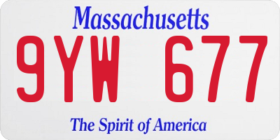 MA license plate 9YW677