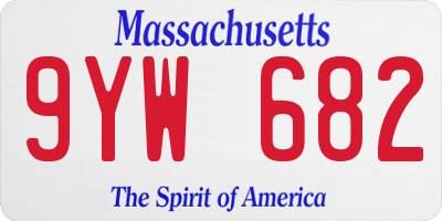 MA license plate 9YW682