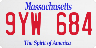 MA license plate 9YW684