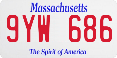 MA license plate 9YW686