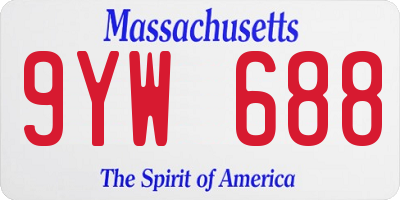 MA license plate 9YW688