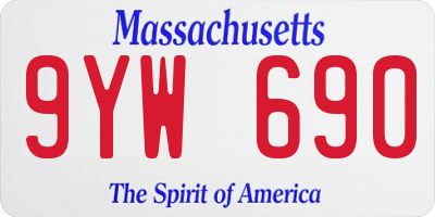 MA license plate 9YW690
