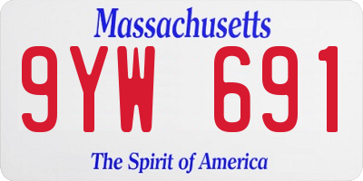 MA license plate 9YW691