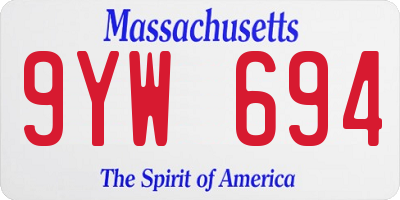 MA license plate 9YW694
