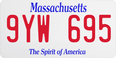 MA license plate 9YW695