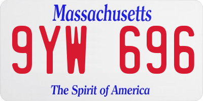 MA license plate 9YW696