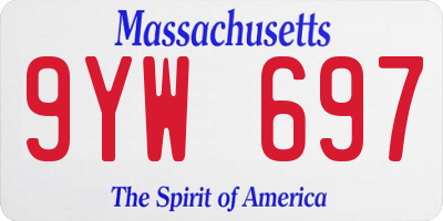 MA license plate 9YW697