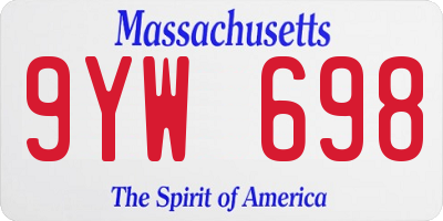 MA license plate 9YW698