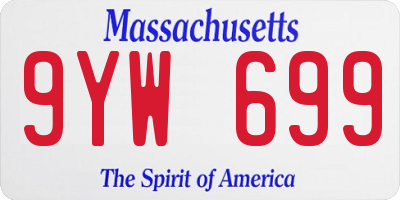 MA license plate 9YW699