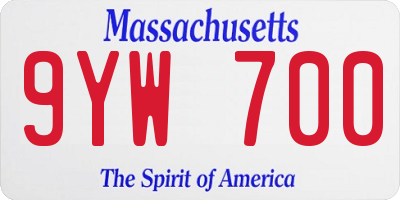 MA license plate 9YW700